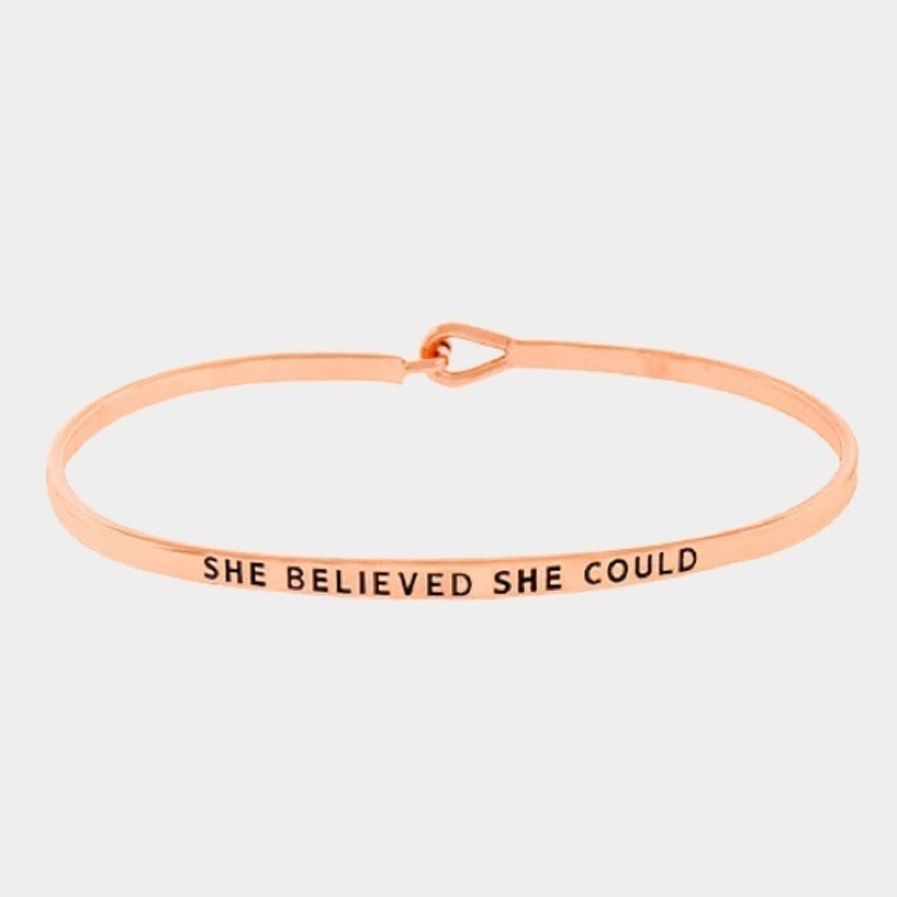 "She believed she could so she did" Bracelet
